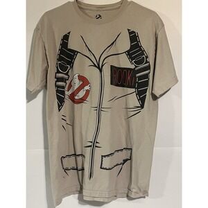 Ghostbusters Costume T Shirt Mens Medium Proton Pack Graphic Beige